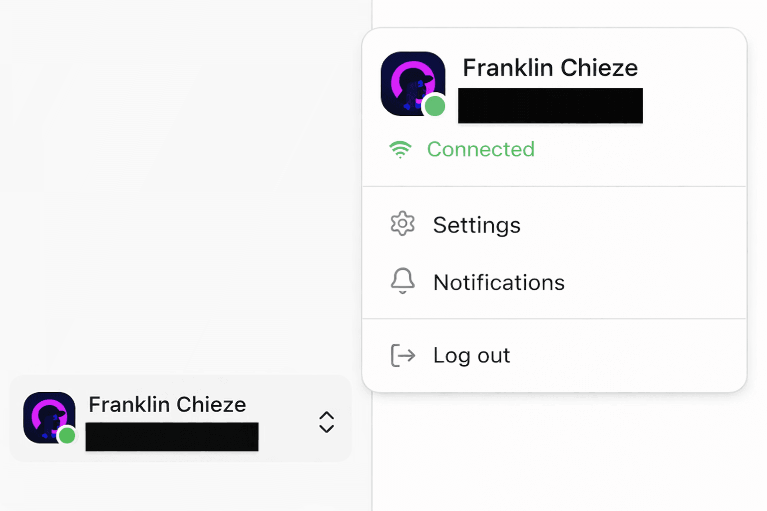 Real-time connection status